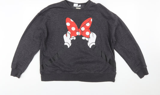 Primark Disney Women’s Black Minnie Mouse Pullover Sweatshirt Size L 14/16