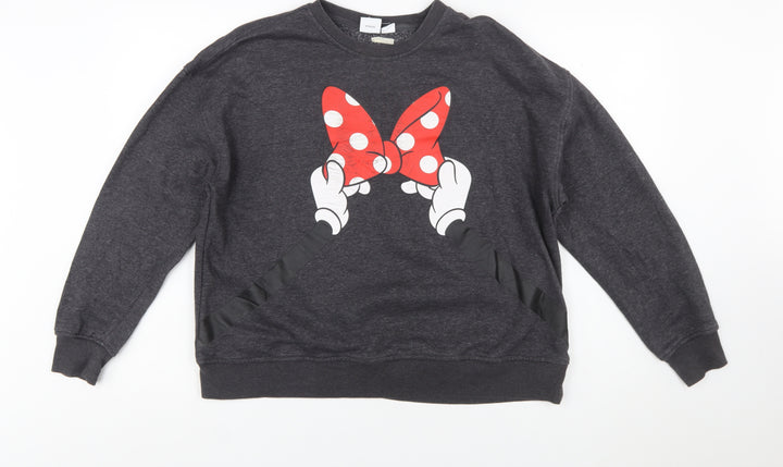 Primark Disney Women’s Black Minnie Mouse Pullover Sweatshirt Size L 14/16