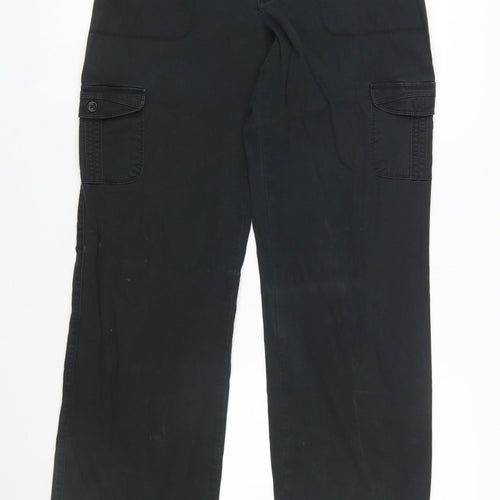 Lee Women’s Black Cargo Stretch Twill Trousers Size 14
