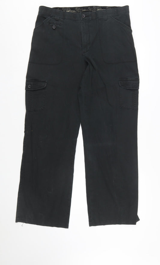 Lee Women’s Black Cargo Stretch Twill Trousers Size 14