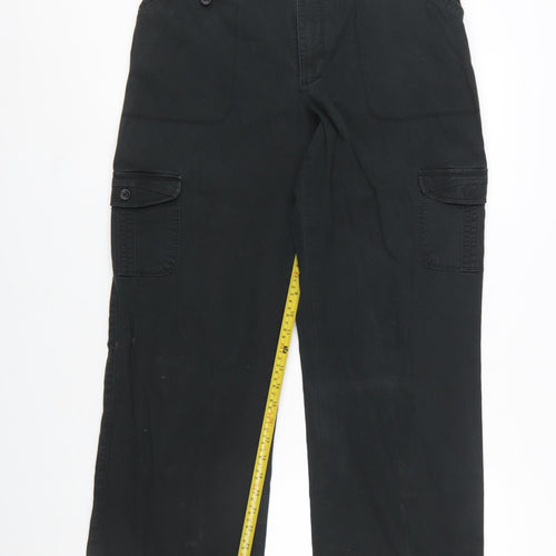 Lee Women’s Black Cargo Stretch Twill Trousers Size 14