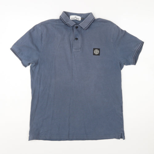 Stone Island Men’s Blue Slim Fit Polo Shirt Size L