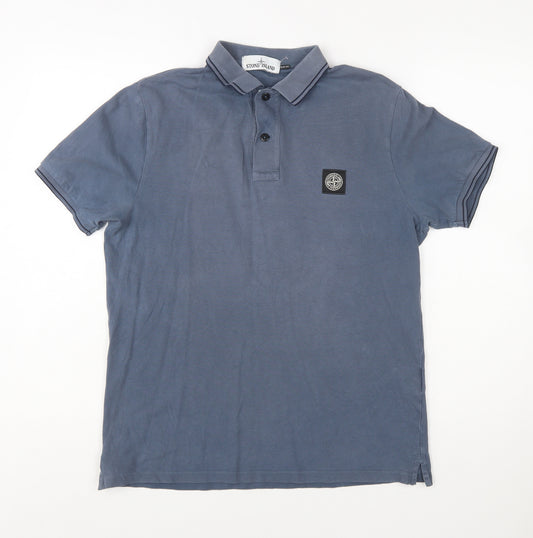 Stone Island Men’s Blue Slim Fit Polo Shirt Size L