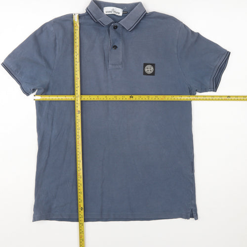 Stone Island Men’s Blue Slim Fit Polo Shirt Size L
