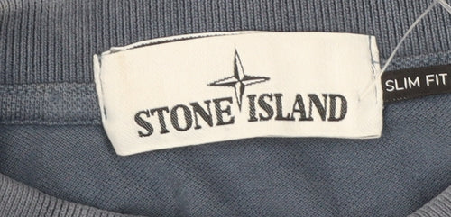 Stone Island Men’s Blue Slim Fit Polo Shirt Size L