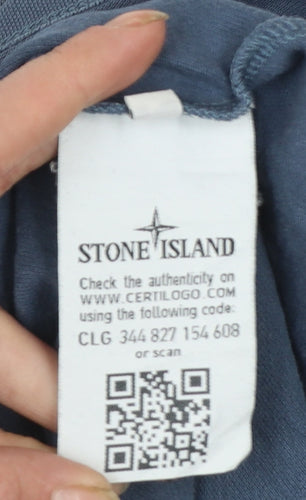 Stone Island Men’s Blue Slim Fit Polo Shirt Size L