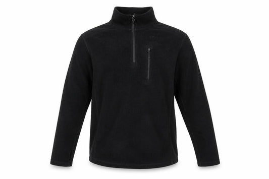 Front view of Condor Men's Black Fleece 1/4 Zip Pullover Sweatshirt, size L