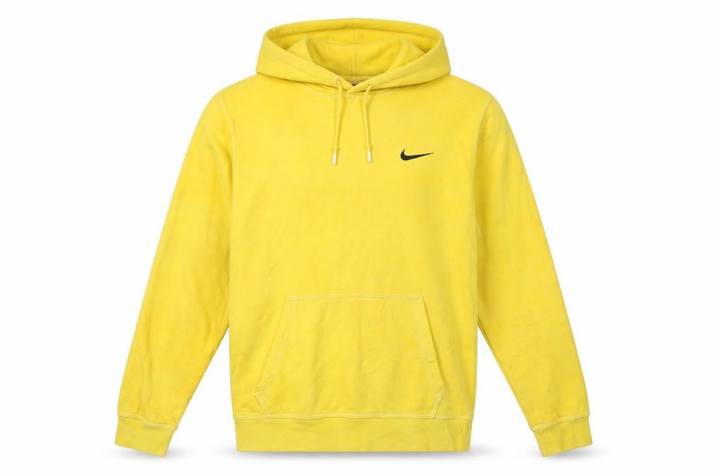 Nike Mens Yellow Pullover Hoodie M Hooded Fleece Sweatshirt