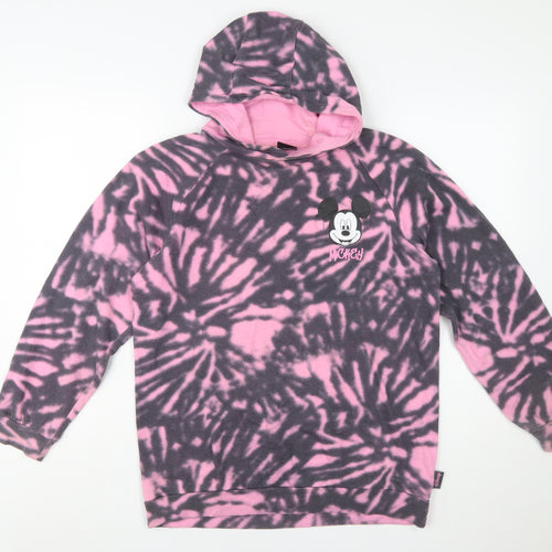 Disney at Primark Girls Pink Tie Dye Mickey Mouse Fleece Hoodie 13-14 Years