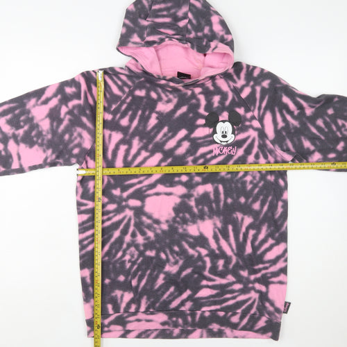 Disney at Primark Girls Pink Tie Dye Mickey Mouse Fleece Hoodie 13-14 Years