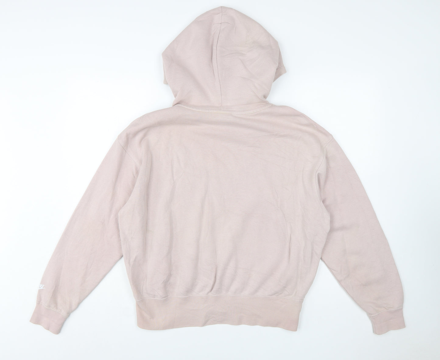 Nike Womens Pink Pullover Hoodie XS Cotton Blend Logo Sweatshirt