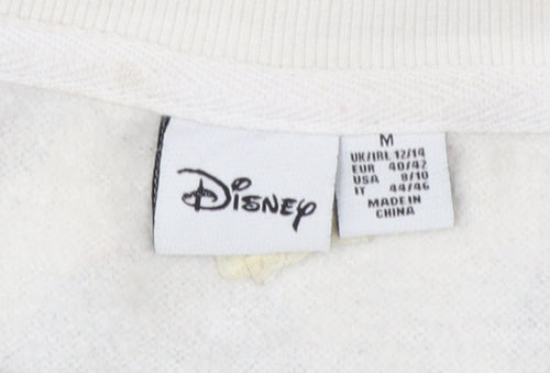 Disney Women’s White Mickey Print Pullover Sweatshirt Size M UK 12/14