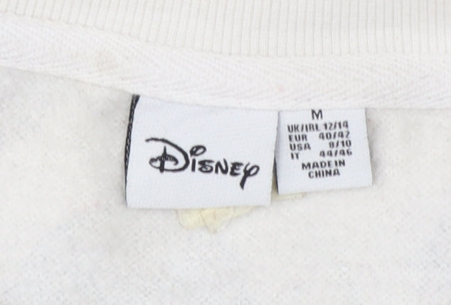 Disney Women’s White Mickey Print Pullover Sweatshirt Size M UK 12/14