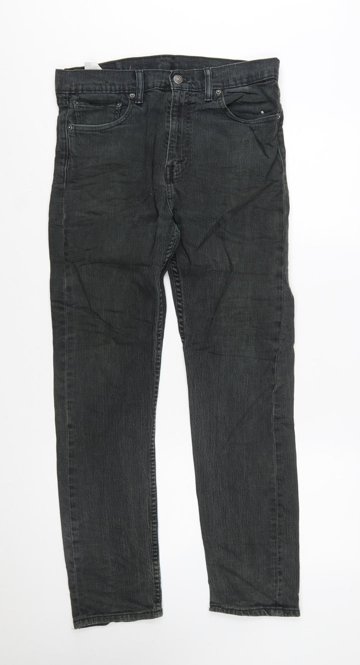 Levi Strauss Men's Black 32x30 Straight Fit Denim Jeans