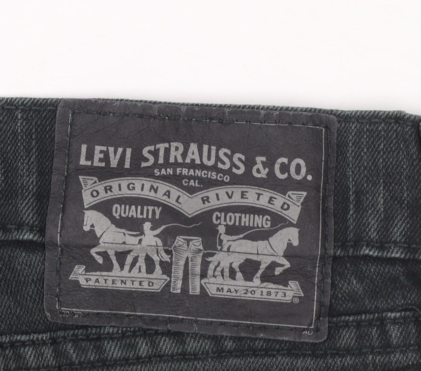 Levi Strauss Men's Black 32x30 Straight Fit Denim Jeans