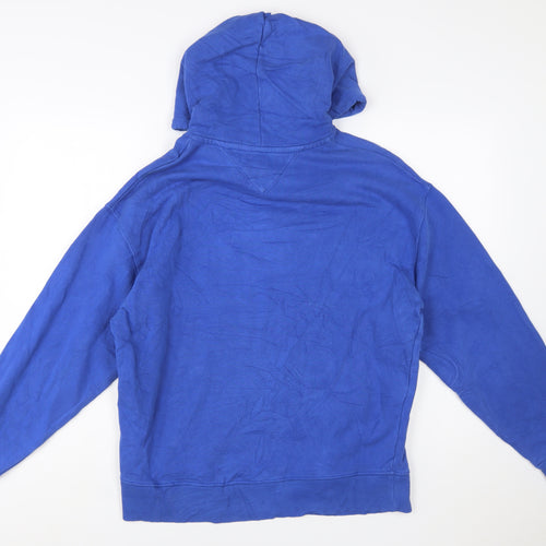 Tommy Jeans Men's Blue Pullover Hoodie M Logo Embroidered