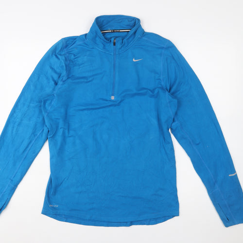 Nike Men's Blue Dri-FIT 1/4 Zip Running Sweatshirt Size S