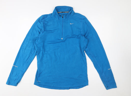 Nike Men's Blue Dri-FIT 1/4 Zip Running Sweatshirt Size S