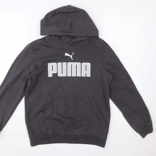 Puma Boys Black Pullover Hoodie Size 13-14 Years Cotton Blend