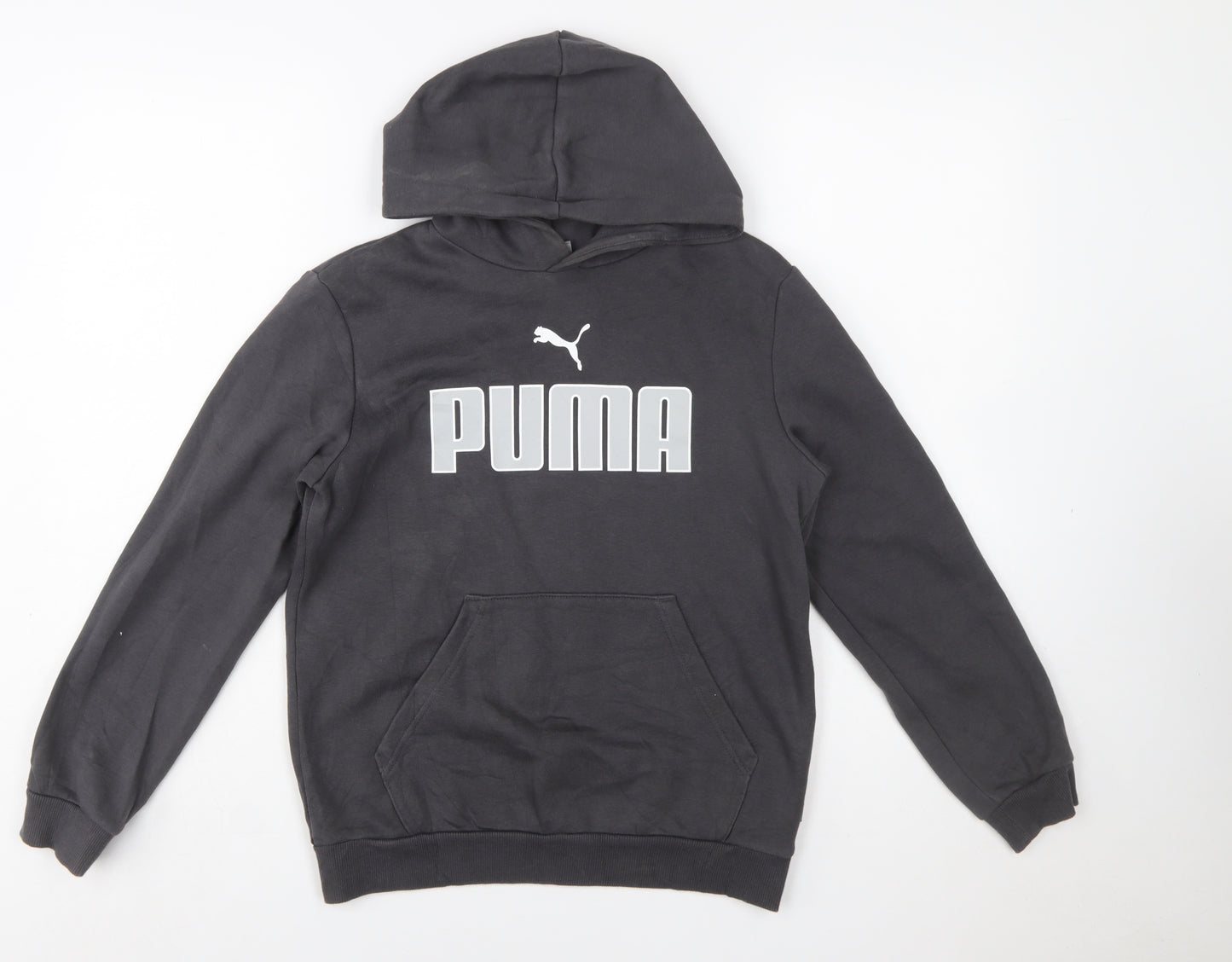 Puma Boys Black Pullover Hoodie Size 13-14 Years Cotton Blend