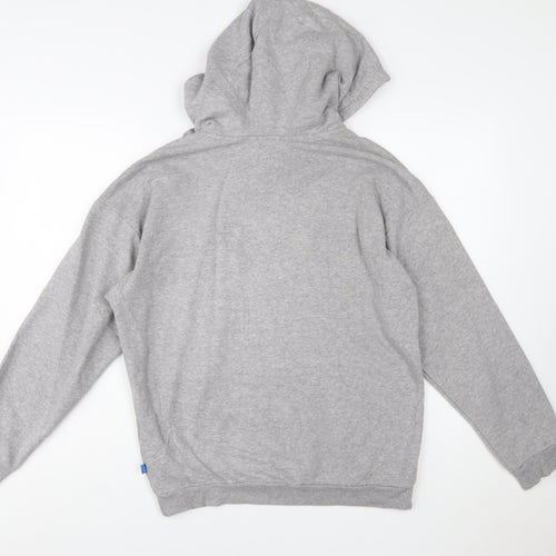 Adidas Women Grey Size 8 Pullover Hoodie Cotton Blend Logo Sweatshirt