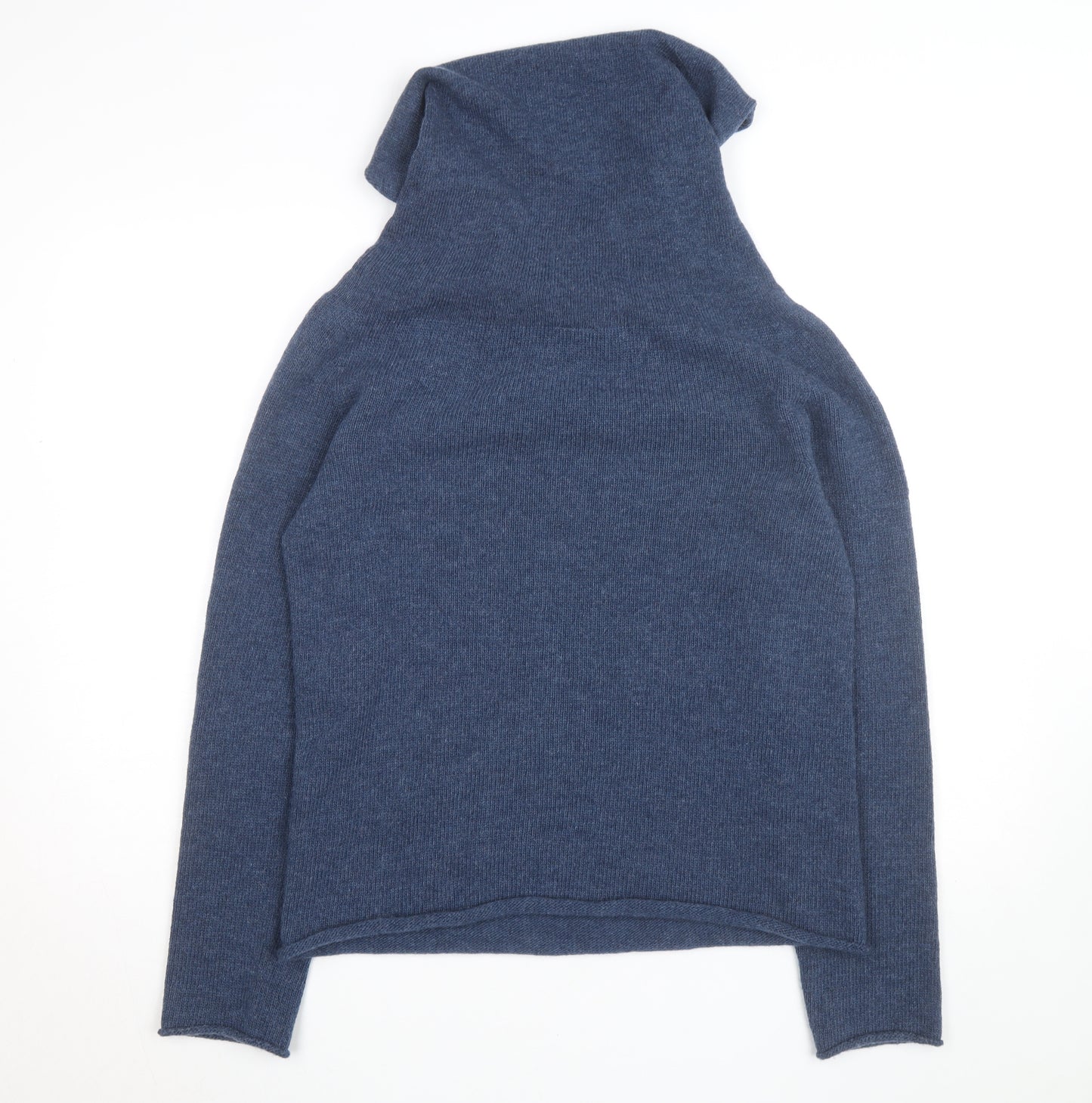 Celtic & Co. Men's Blue Wool Hooded Roll Neck Jumper Size M