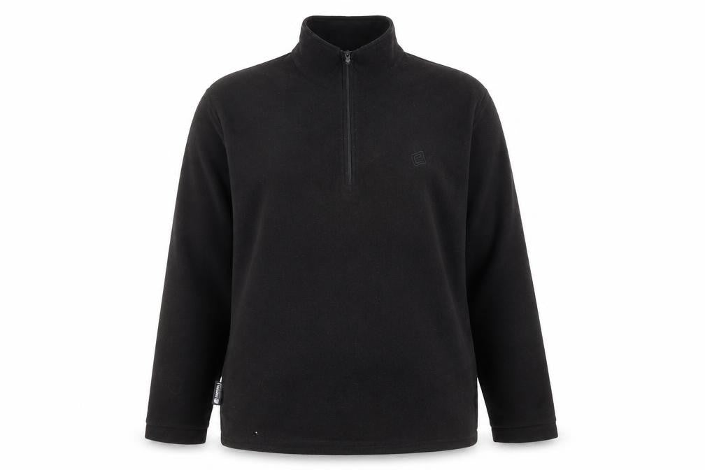 Front view of Mountain Essentials Men's Black XL Fleece 1/4 Zip Active Jacket