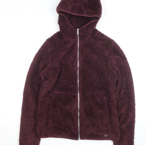 McKinley Womens Plum Full Zip Fleece Hoodie Size 14 Polyester Warm Outdoor