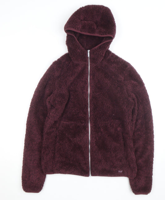 McKinley Womens Plum Full Zip Fleece Hoodie Size 14 Polyester Warm Outdoor