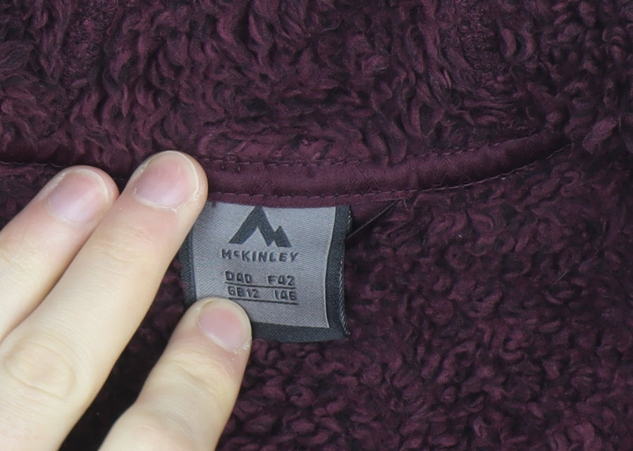 McKinley Womens Plum Full Zip Fleece Hoodie Size 14 Polyester Warm Outdoor