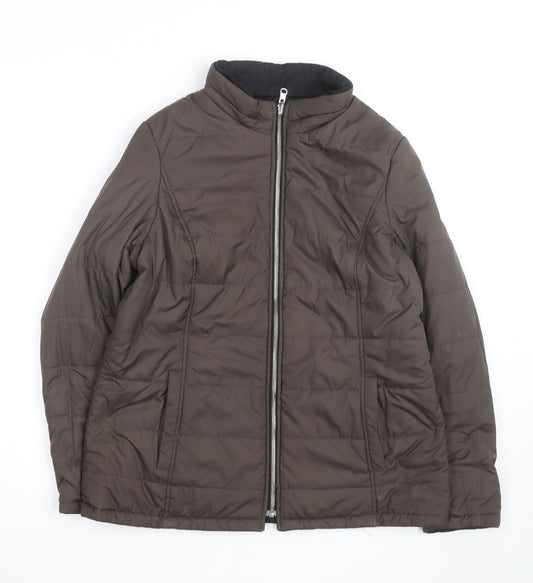 Marks & Spencer Women's Brown Petite Puffer Jacket UK 10