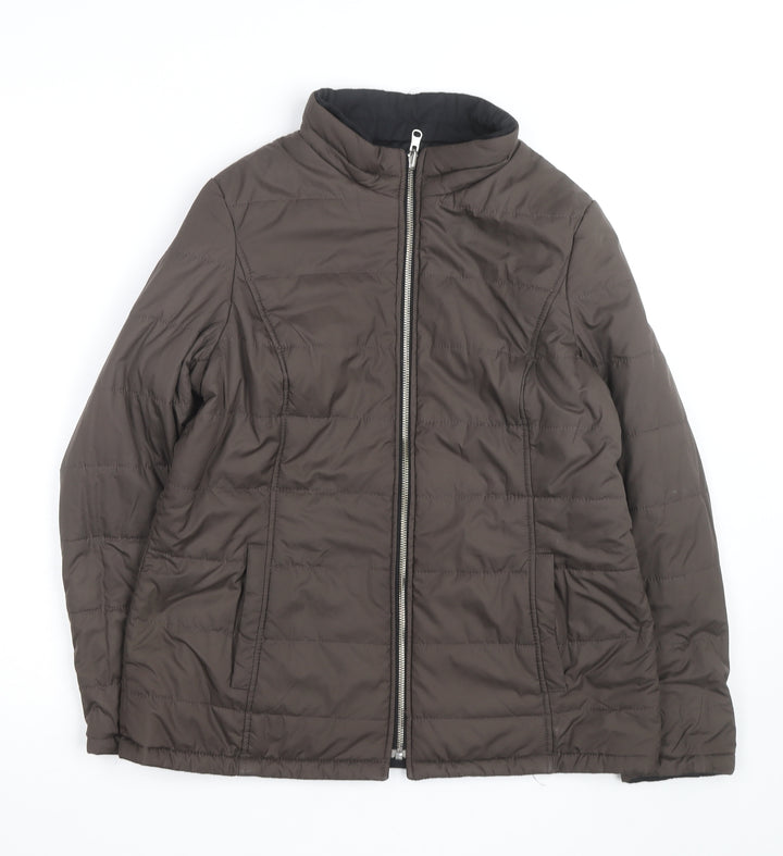 Marks & Spencer Women's Brown Petite Puffer Jacket UK 10