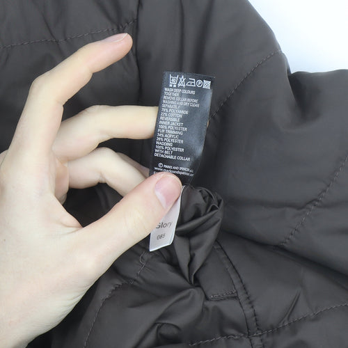 Marks & Spencer Women's Brown Petite Puffer Jacket UK 10