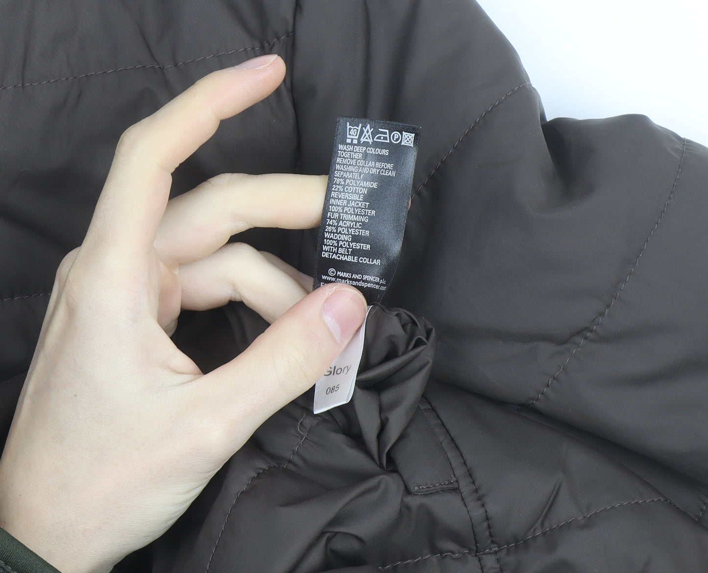 Marks & Spencer Women's Brown Petite Puffer Jacket UK 10