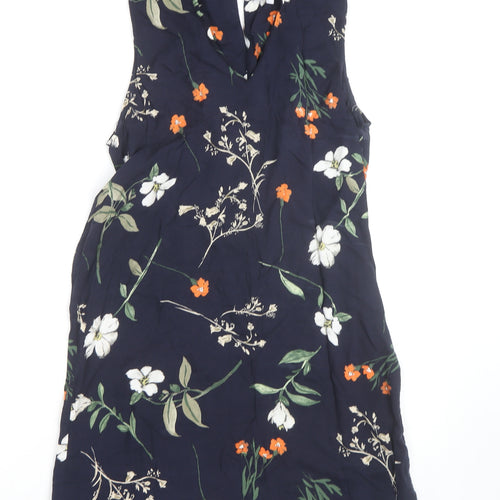 Red Herring Women's Blue Floral Sleeveless Shift Dress Size 14