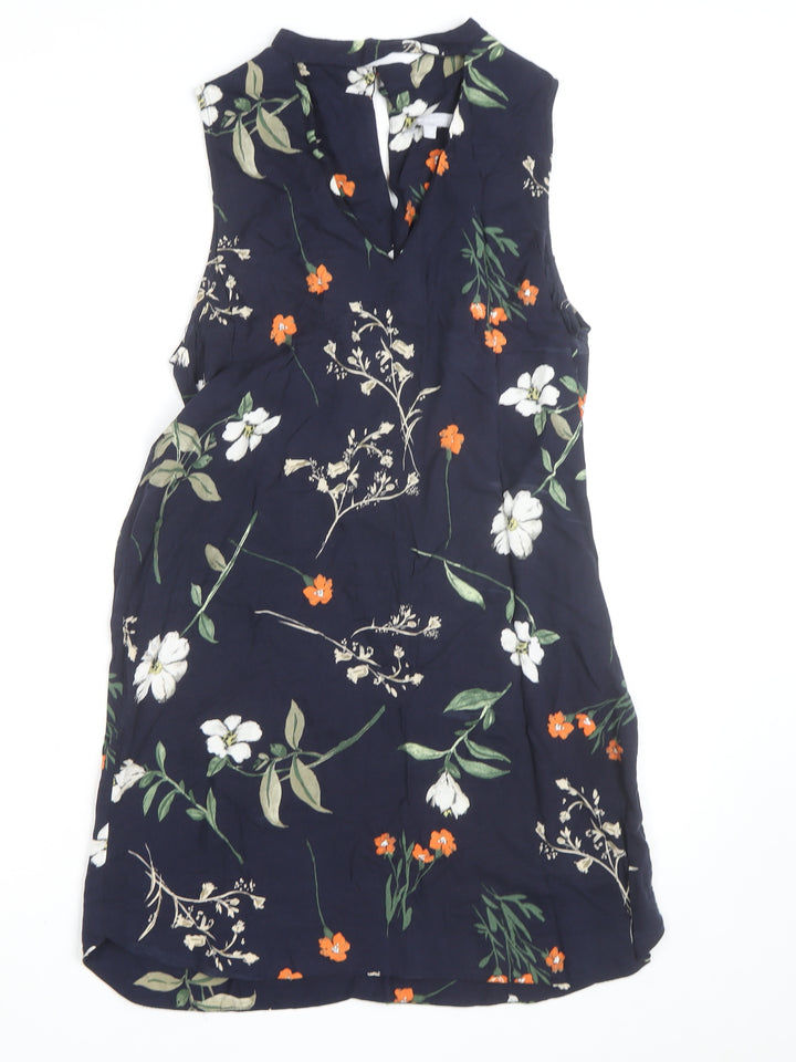 Red Herring Women's Blue Floral Sleeveless Shift Dress Size 14