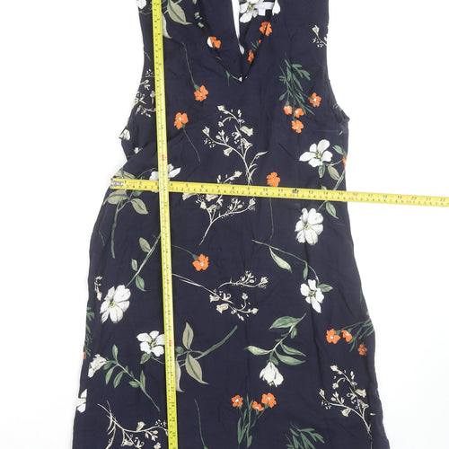 Red Herring Women's Blue Floral Sleeveless Shift Dress Size 14