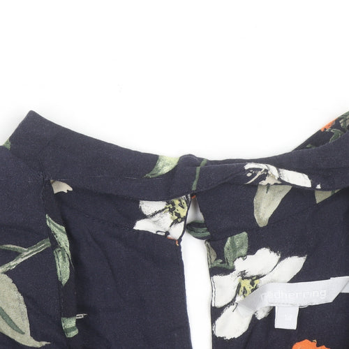 Red Herring Women's Blue Floral Sleeveless Shift Dress Size 14