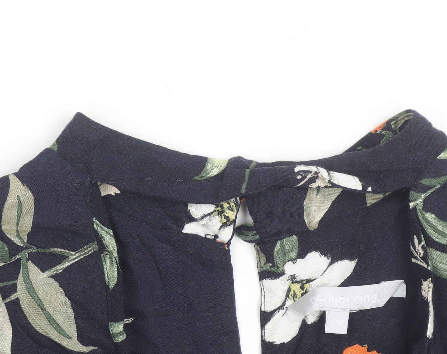 Red Herring Women's Blue Floral Sleeveless Shift Dress Size 14