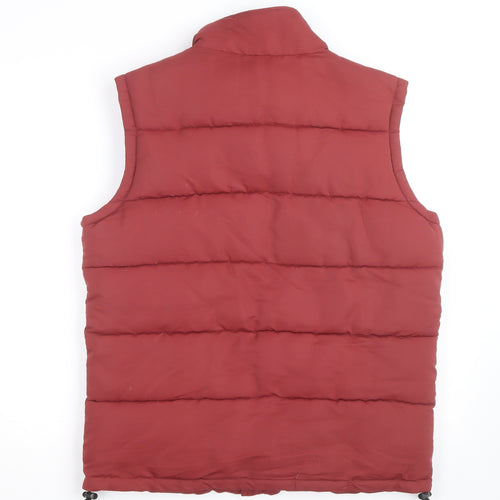 Tu Men's Red Puffer Waistcoat Gilet M Polyester Outdoor Casual