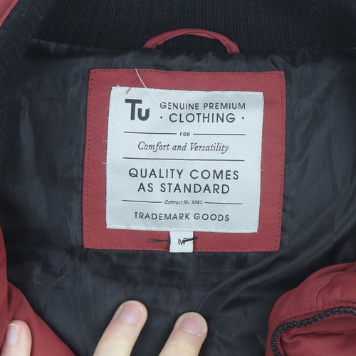 Tu Men's Red Puffer Waistcoat Gilet M Polyester Outdoor Casual