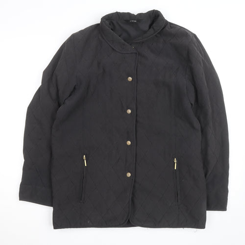 Vera Verano Women’s Black Quilted Mid-Length Jacket Size M