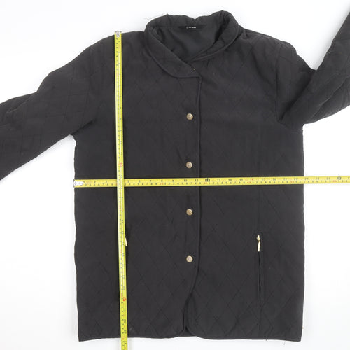 Vera Verano Women’s Black Quilted Mid-Length Jacket Size M