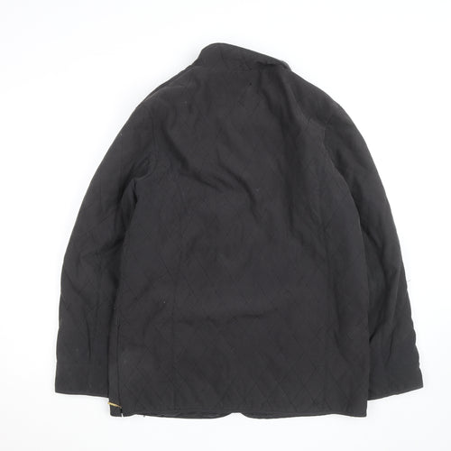 Vera Verano Women’s Black Quilted Mid-Length Jacket Size M