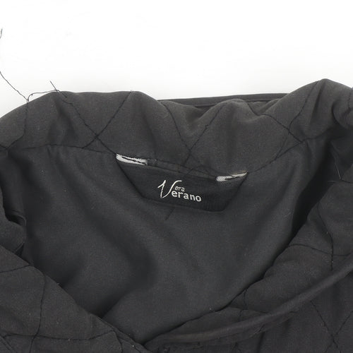 Vera Verano Women’s Black Quilted Mid-Length Jacket Size M