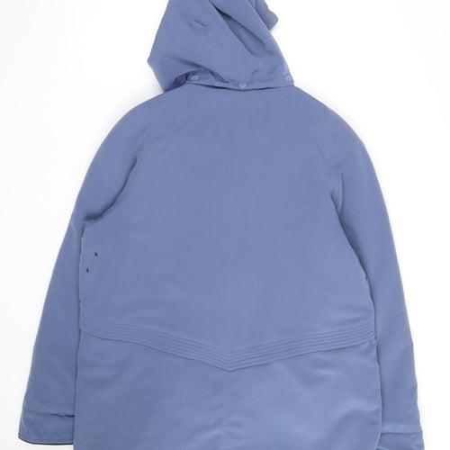 EWM Pure Classics Women's Blue Hooded Parka Coat Size 16