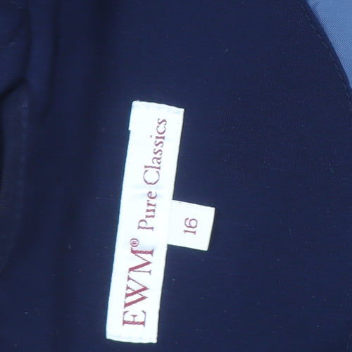EWM Pure Classics Women's Blue Hooded Parka Coat Size 16
