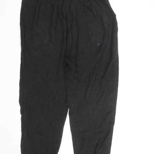 ZARA Women Black Cropped Relaxed Fit Jeans Size M