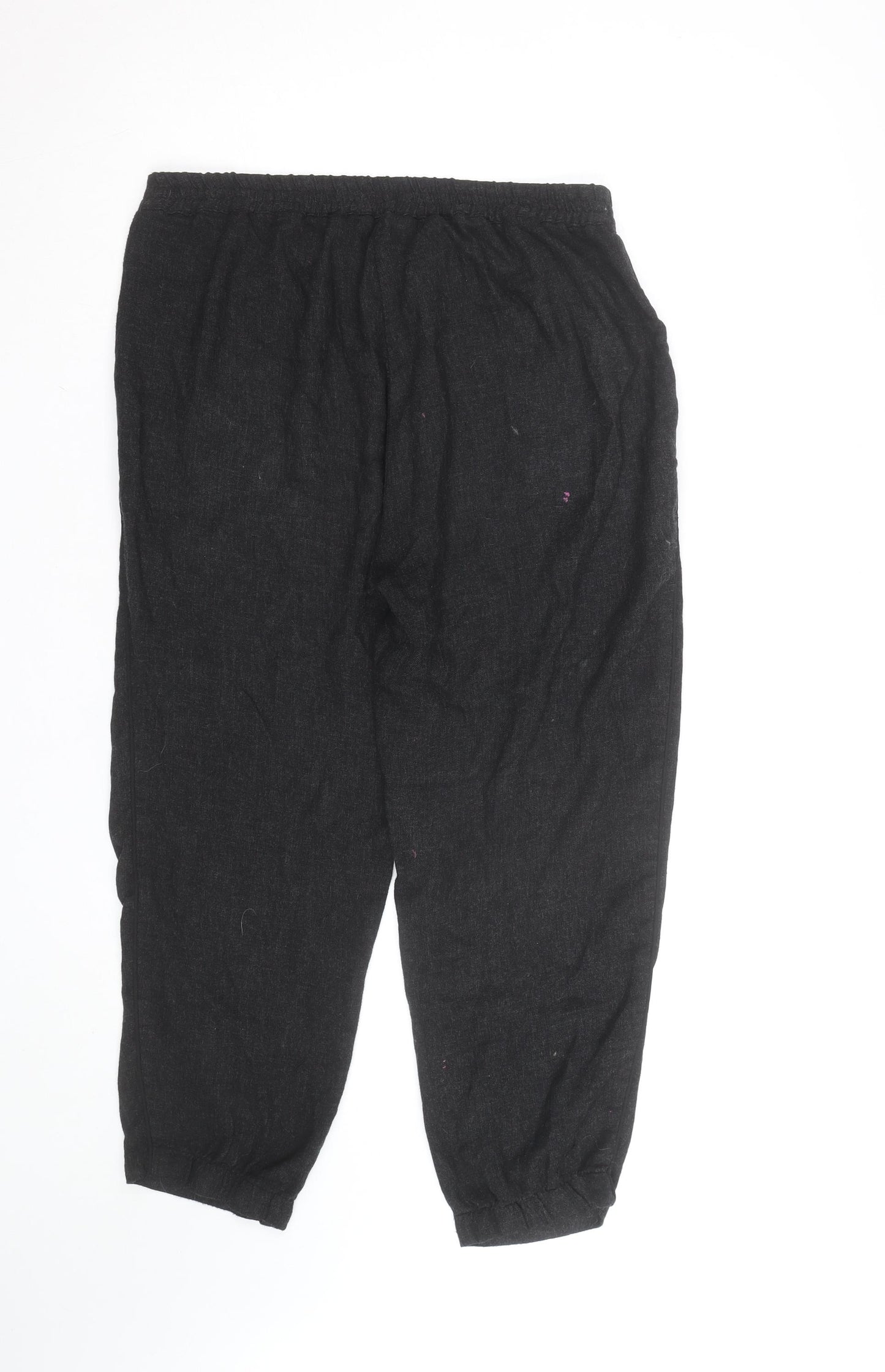 ZARA Women Black Cropped Relaxed Fit Jeans Size M
