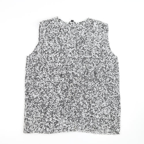 COS Women’s Black Lace Textured Sleeveless Blouse Size 8